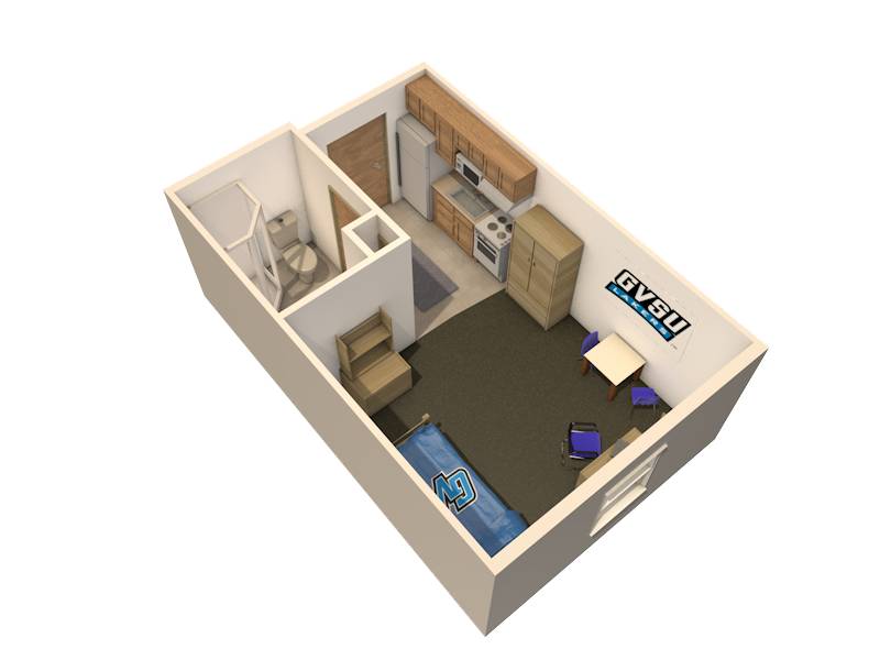 Image of a Winter 1 person efficiency apartment floor plan
